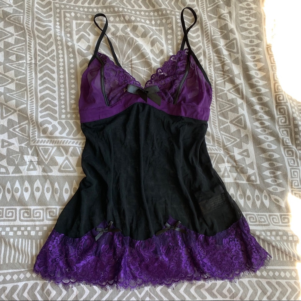 NWOT Purple and black lingerie/night gown